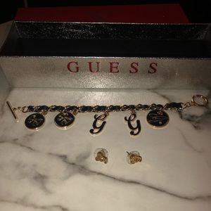 Guess Bracelet with Earrings set. Worn once.